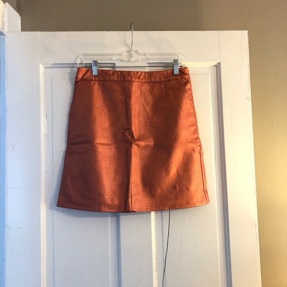 Topshop Dresses & Skirts - Topshop Copper Shiny A-line Skirt